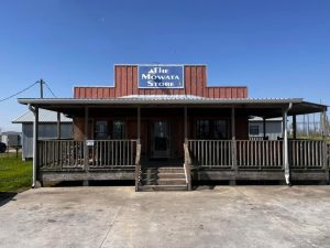 country store front with large porch