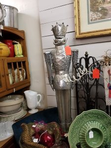 flea market items with tin man toy soldier