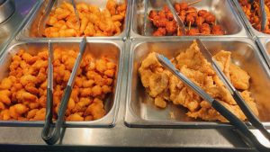 buffet with fried food options