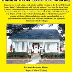yellow flier featuring a picture of a white house with large front porch