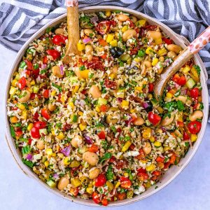 colorful bowl of rice salad