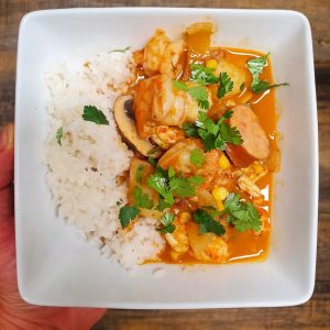 rice dish with shrimp and sausage