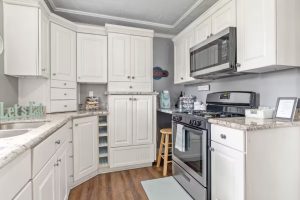 kitchen with white cabinets and stainless steel appliances