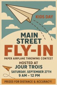 Main Street Fly-In Flyer with Paper Airplane