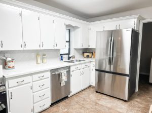 kitchen with white cabinets and stainless steel appliances