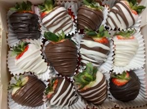 assorted chocolate-covered strawberries