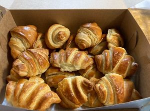 box of buttery croissants