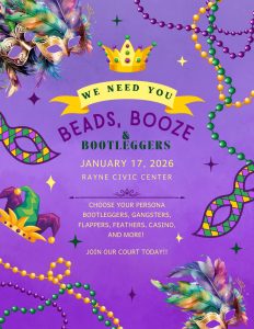 Mardi Gras event informational flyer