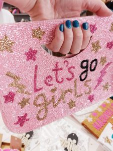 pink beaded purse 