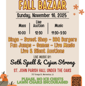 Fall Bazaar informational flyer