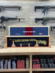 gun display in outdoor store