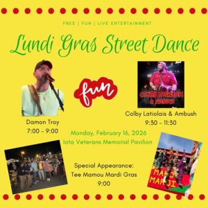 Lundi Gras Street Dance informational flyer