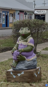 painted frog statue in Rayne, Louisiana