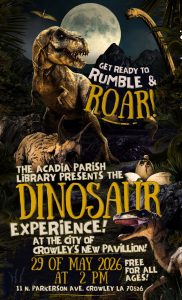 Informational flyer with dinosaurs