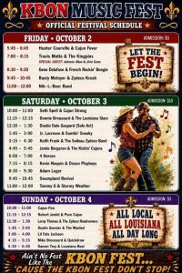 KBON Festival Music Lineup Flyer