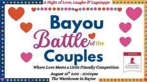 flyer advertising Bayou Battle of the Couples date night fundraiser 