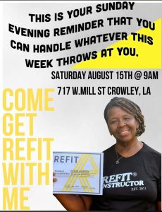 Informational flyer for exercise class