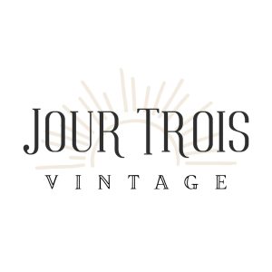 Jour Trois logo with sunrise graphic in the background