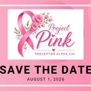 project pink save the date, featuring a pink ribbon with flowers