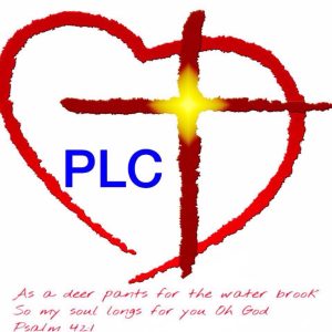 logo with PLC, cross, and heart
