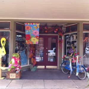 Storefront with Spring decorations