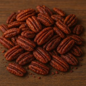 pile of pecan halves with spices